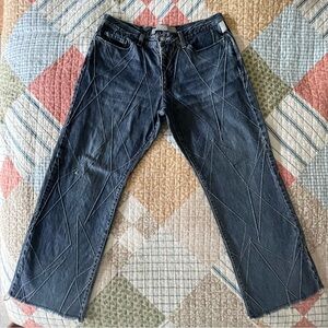 Versace Jeans Couture DARK INDIGO Men’s 32x28 Straight Leg Vintage fray Y2K VG+